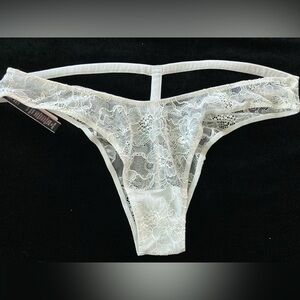 Victoria’s Secret VERY SEXY Rhinestone Shine Strap Brazilian Ivory Lace Panty M